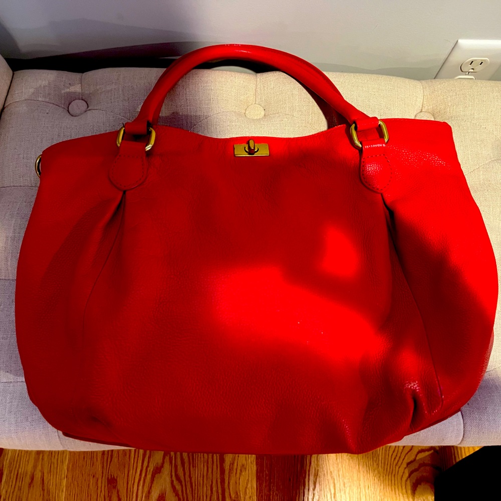 Red Leather J. Crew Bag - satchel style